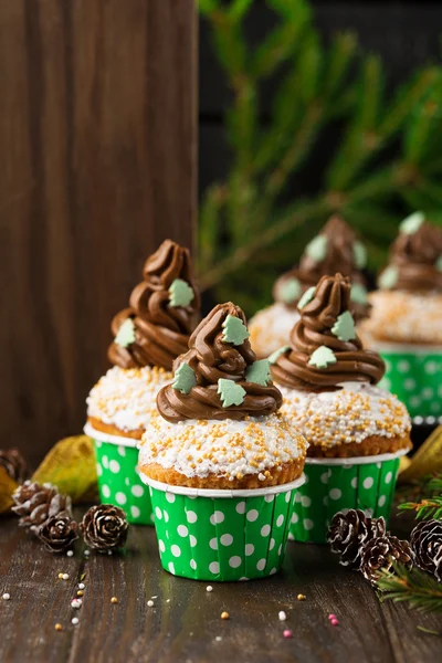 Weihnachten Vanille Cupcakes — Stockfoto