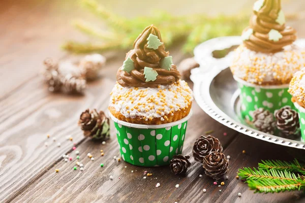 Vánoční vanilkové Cupcakes — Stock fotografie