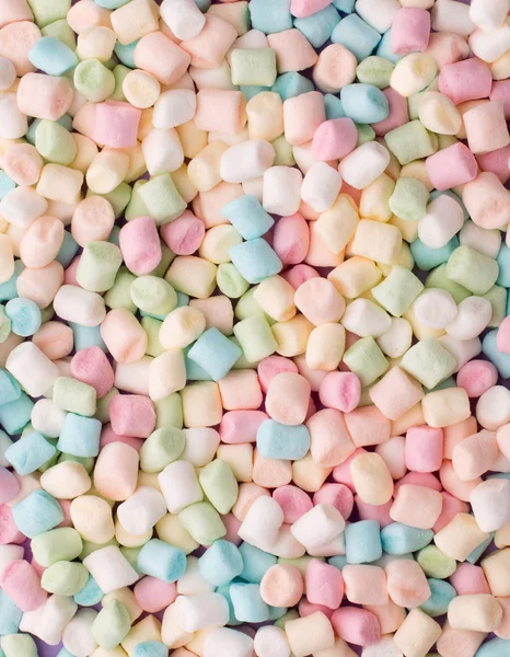 Kleurrijke Candy achtergrond met kleine marshmallows — Stockfoto