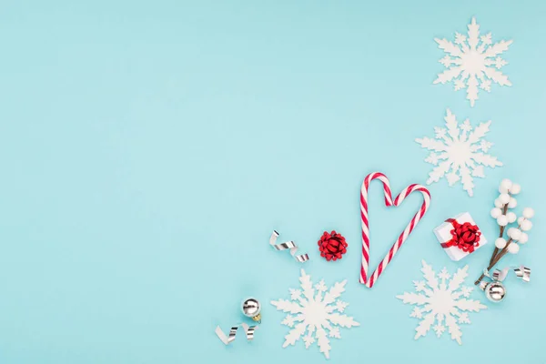 Christmas Holiday Winter New Year Festive Card Xmas Gift Snowflakes — Stock Photo, Image