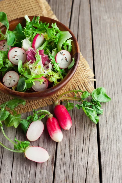 Verse salade met radijs — Stockfoto