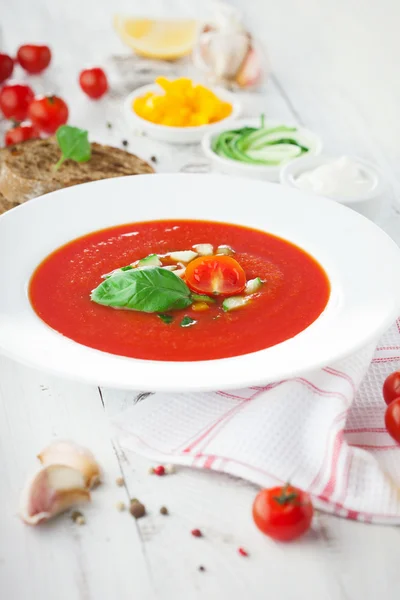 Rajčatová polévka Gaspacho — Stock fotografie