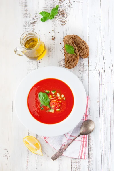 Rajčatová polévka Gaspacho — Stock fotografie