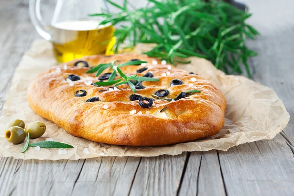 Italienisches Focaccia-Brot — Stockfoto