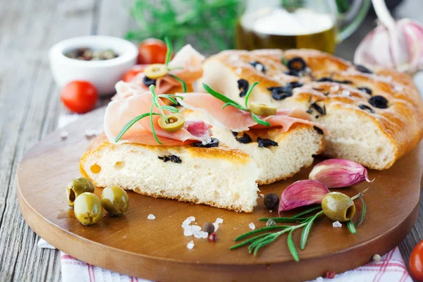 Italian focaccia bread — Stock Photo, Image