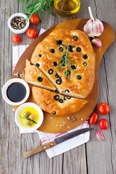 İtalyan focaccia ekmek — Stok fotoğraf