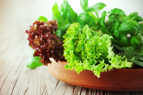 Ingredienti per l'insalata focus selettivo — Foto Stock