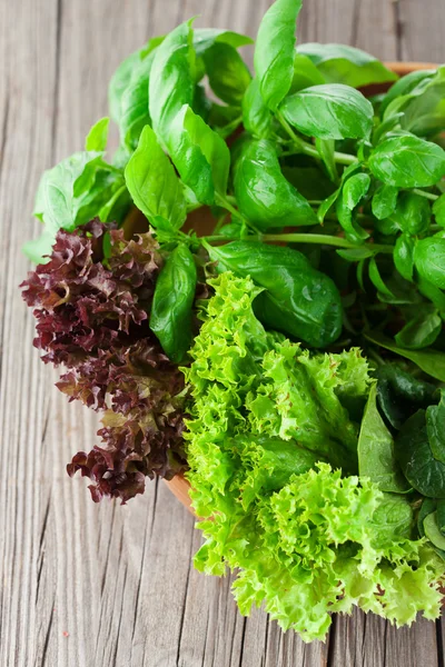 Ingredienti per l'insalata focus selettivo — Foto Stock