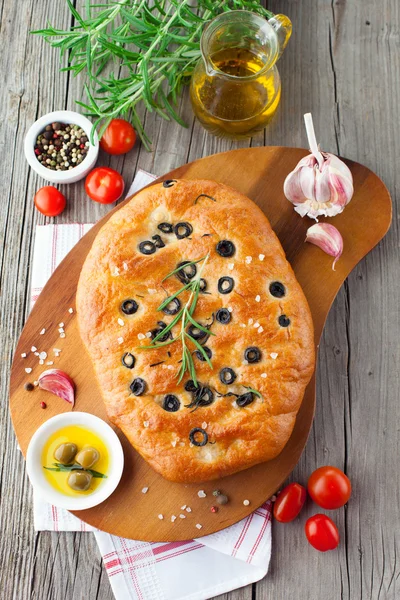 İtalyan focaccia ekmek — Stok fotoğraf