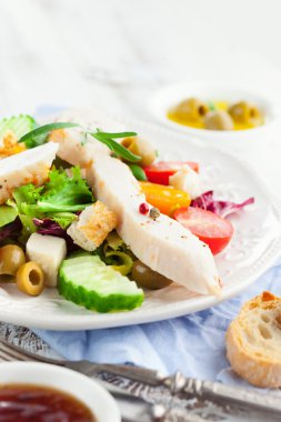 Sebzeli tavuk salatası