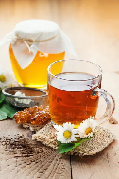 Herbal tea and honey — Stock Photo, Image