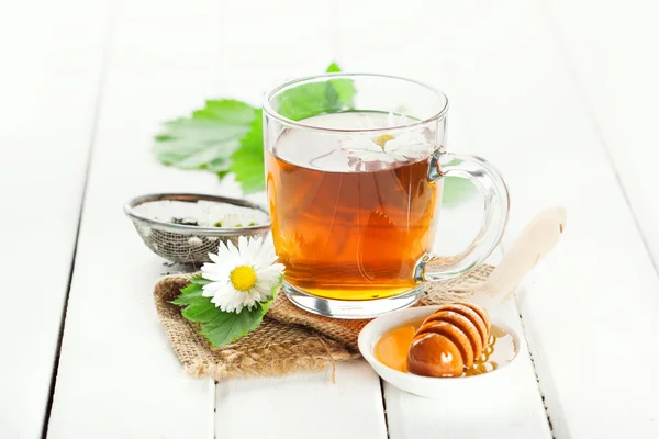 Herbal tea and honey — Stock Photo, Image