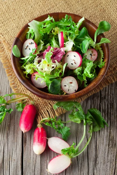 Verse salade met radijs — Stockfoto