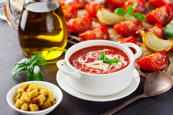 Fresh hot tomato soup