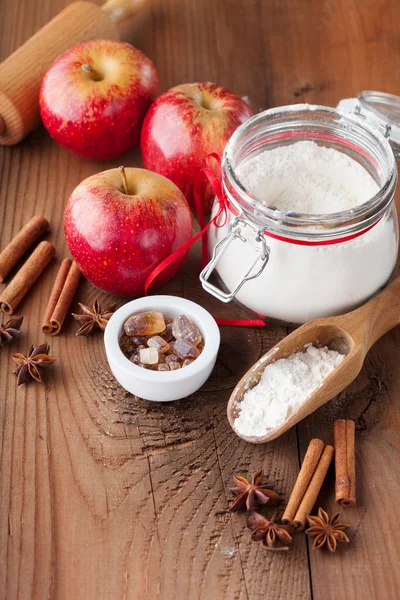 Ingredientes para torta de maçã — Fotografia de Stock