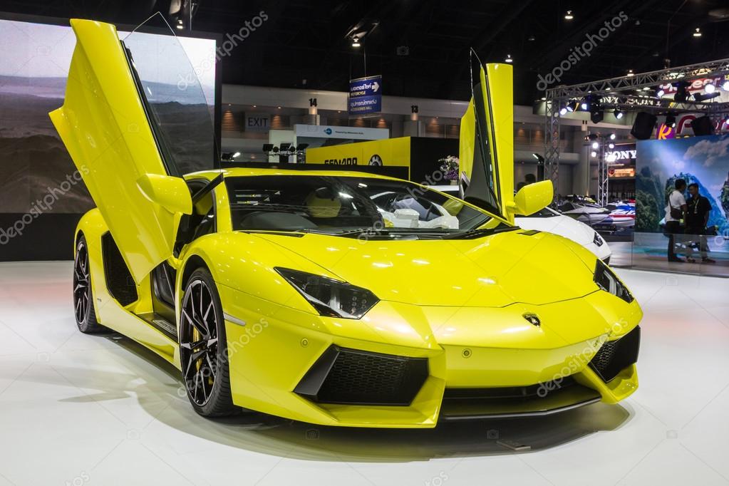 NONTABURI, THAILAND - 23 MAR : Lamborghini Aventador LP 700-4 showed in Thailand the 37th Bangkok International Motor Show on 23 March 2016