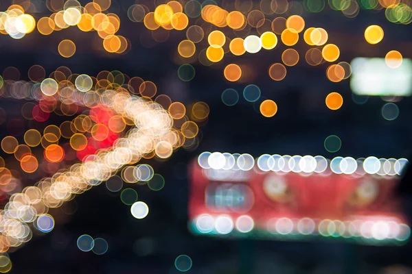 Bokeh background of city and light of transportation at nigh — Stock Photo, Image