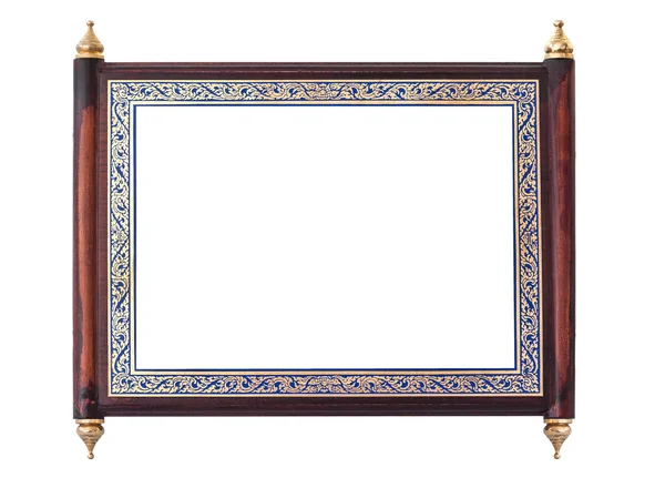Antique wooden frame with Thai traditional pattern — Stock Photo, Image