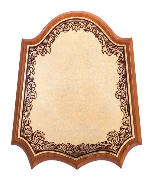 Antieke houten frame met vintage patroon van blad — Stockfoto