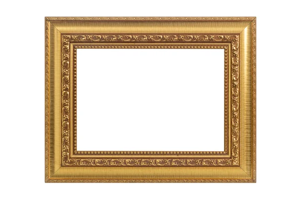 Antique golden frame isolated on white — Stock Photo, Image