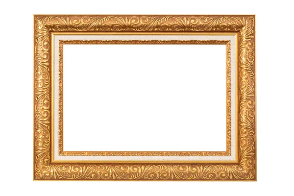 Quadro dourado antigo isolado em branco Imagens Royalty-Free