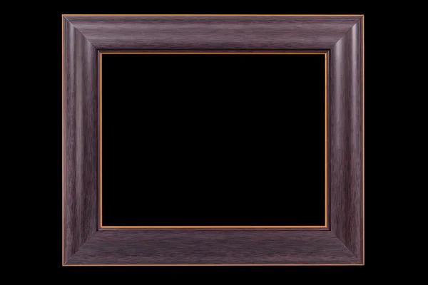Wooden brown frame isolated on white — Stock Photo, Image