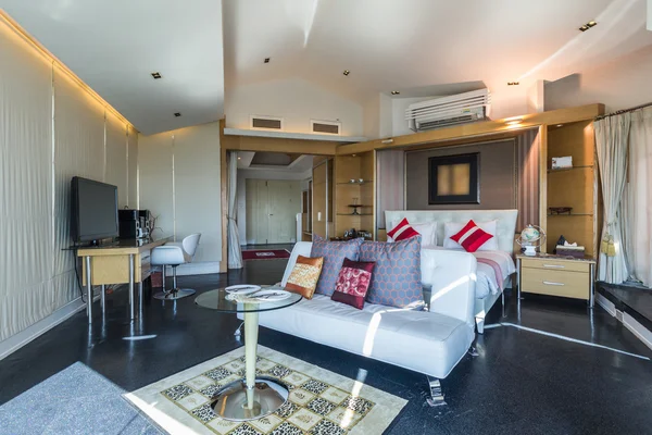 Oturma odası ile yatak modern tarzı — Stok fotoğraf