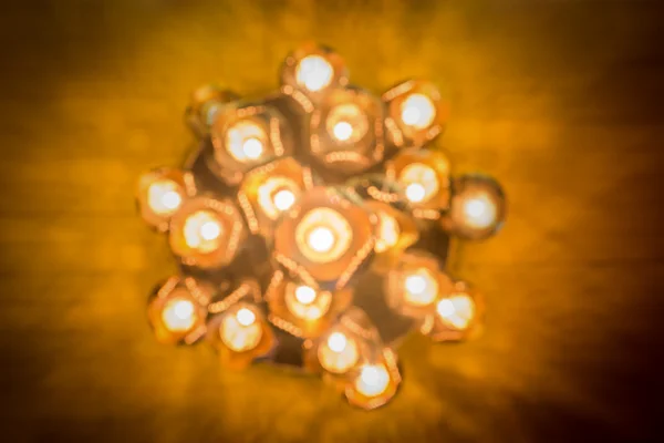 Defocus chandelier made from coconut shell — Stock Photo, Image