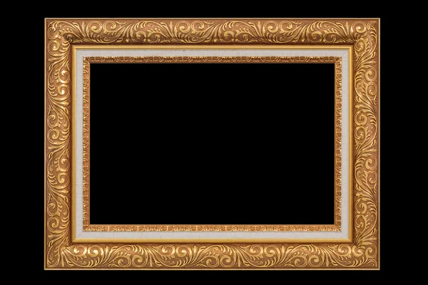 Antique golden frame isolated on black — Stock Photo, Image