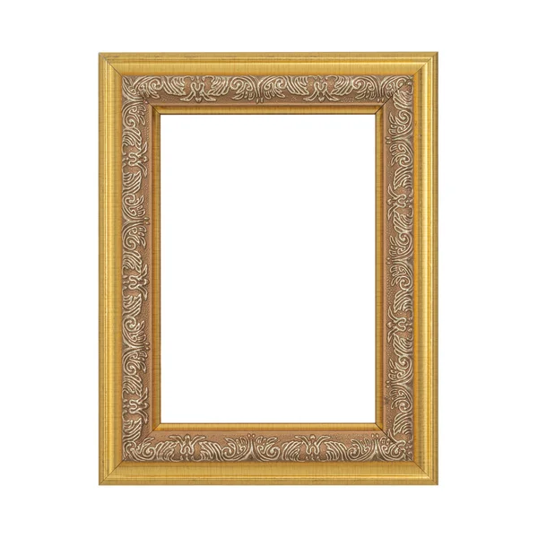 Antik goldener Rahmen isoliert auf weiß — Stockfoto