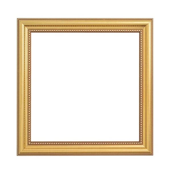 Quadro dourado antigo isolado em branco — Fotografia de Stock