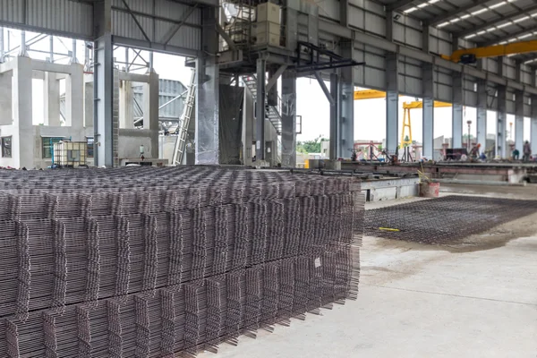 Barras Aço Pilha Barras Fábrica Usadas Para Reforçar Concreto — Fotografia de Stock