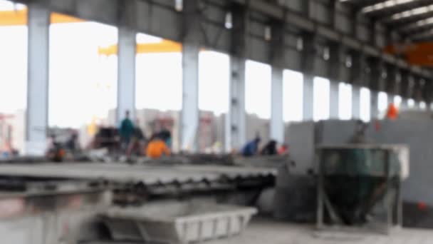 Defocus Labor Working Heavy Construction Supply Factory Thailand — Stock Video