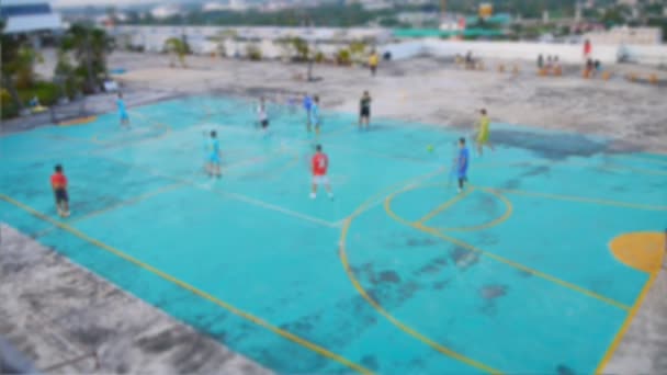 Prędkość Ruchu Gry Piłkę Nożną Posadzki Cementowe Tajlandia Bangkok — Wideo stockowe