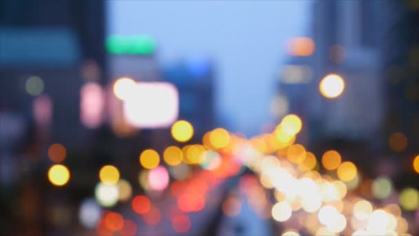 高视夜交通信号灯的离焦 — 图库视频影像