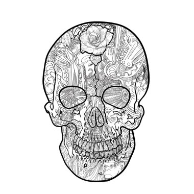 Çizgi roman ve kafatası, dövme 