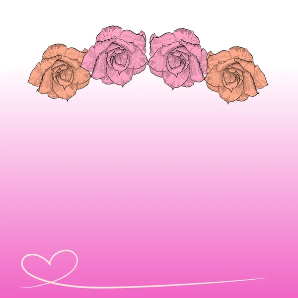 Zeichnung von Wüstenrose auf rosa Hintergrund — Stockvektor
