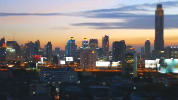 加速交通从高看法在黄昏 曼谷泰国 — 图库视频影像