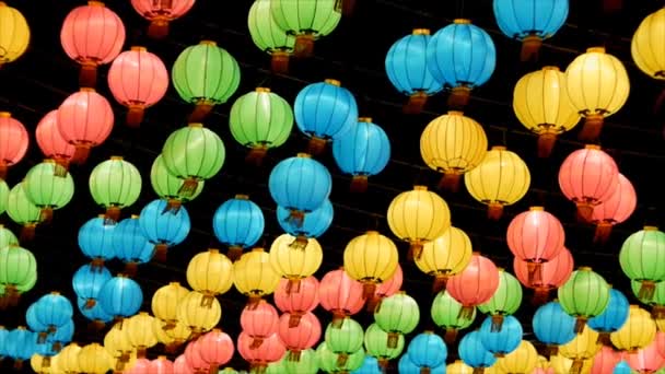 Swaying Hanging Colorful Lantern Bangkok Thailand — Stock Video