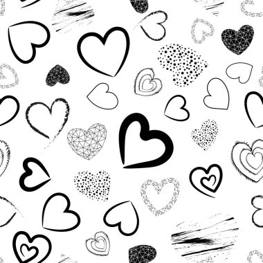 Beyaz arka planda izole edilmiş kusursuz kalp deseni. vektör illüstrasyonu.