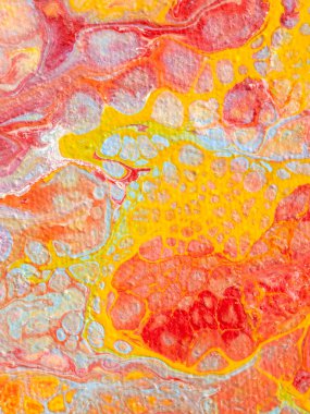 Güzel soyut bir arka plan. Tuvale akrilik boya döküyorum. Çağdaş sanat.