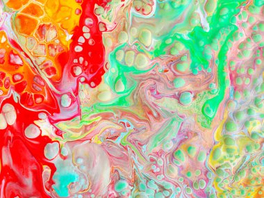 Güzel soyut bir arka plan. Tuvale akrilik boya döküyorum. Çağdaş sanat.