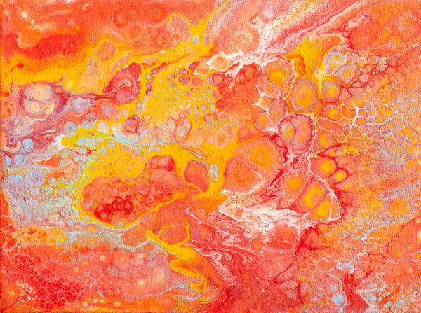 Piękne Abstrakcyjne Tło Lanie Farbą Akrylową Płótnie Sztuka Współczesna — Zdjęcie stockowe
