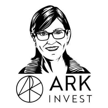 Catherine D. Wood is the founder, CEO, and CIO of ARK Investment Management LLC, vector illustration.