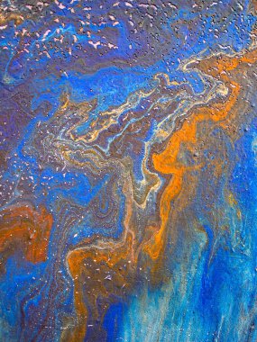 Güzel soyut bir arka plan. Tuvale akrilik boya döküyorum. Çağdaş sanat.