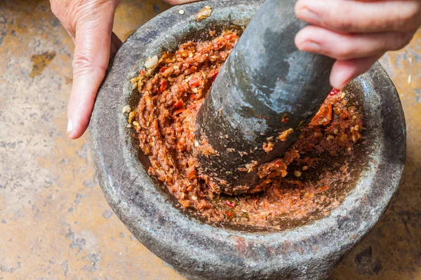 Golpeando salsa de chile tailandés —  Fotos de Stock