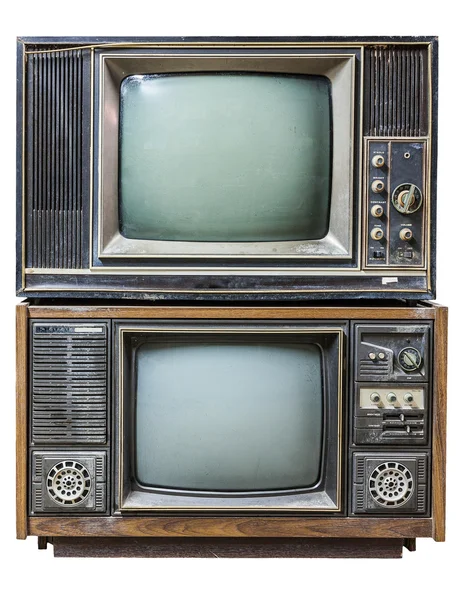 Isolated stack of old fasion TV — Stock Photo, Image