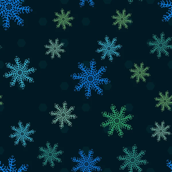 Seamless pattern of snowflakes — Stock Vector