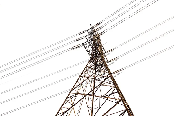 High voltage post on white — Stock Photo, Image