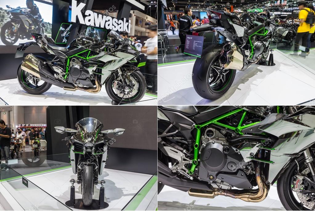 NONTABURI, THAILAND - 2 DEC : Kawasaki Ninja H2,Built Beyond Belief, showed in 31th Thailand International Motor Expo on 2 December 2014